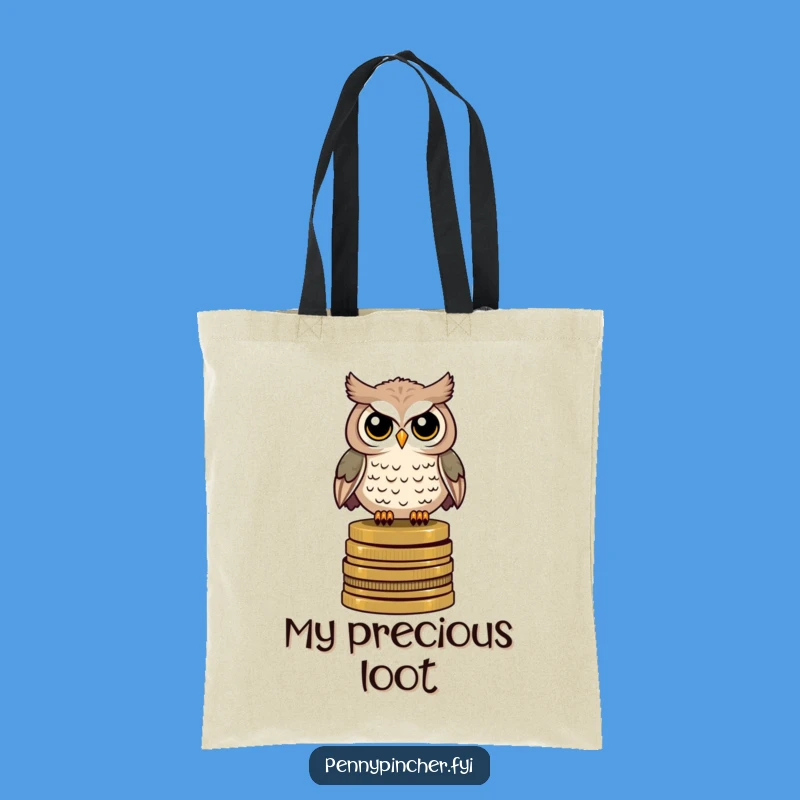 Funny Owl Coin Stash Tote Bag: Carry Your Treasures with Humor