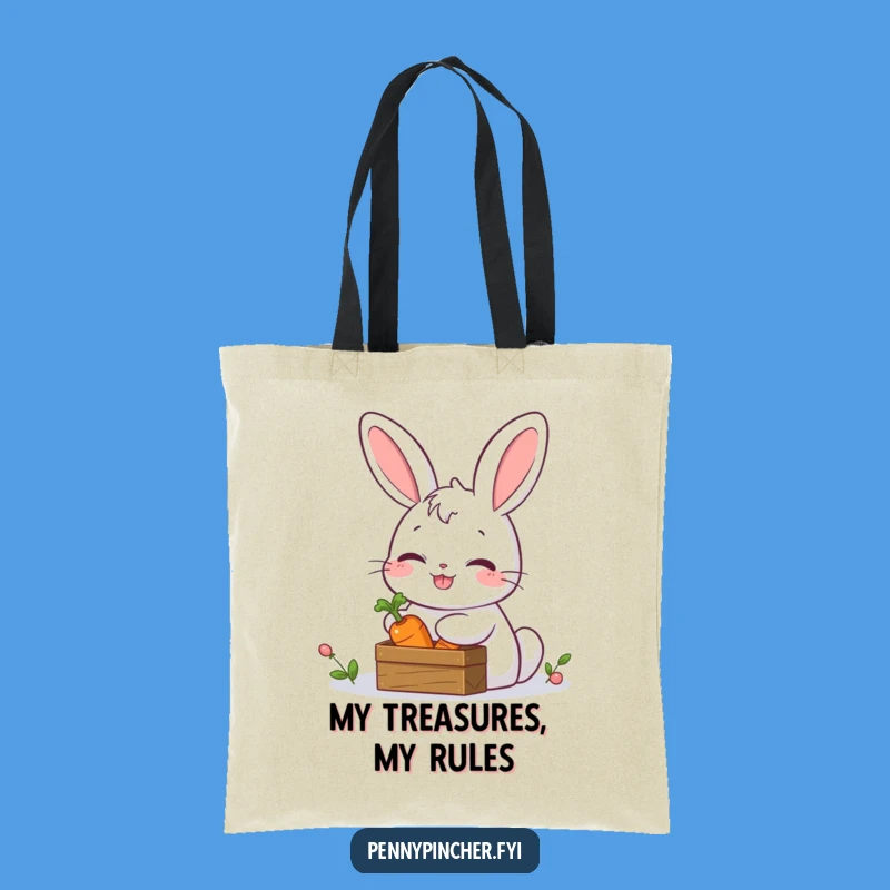 Funny Rabbit Carrot Protector Tote Bag - Quirky Accessory Gift