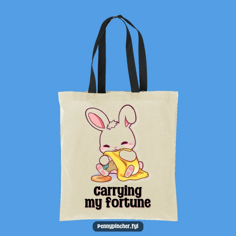 Funny Rabbit Penny Polisher Tote Bag - Chic Humorous Gift