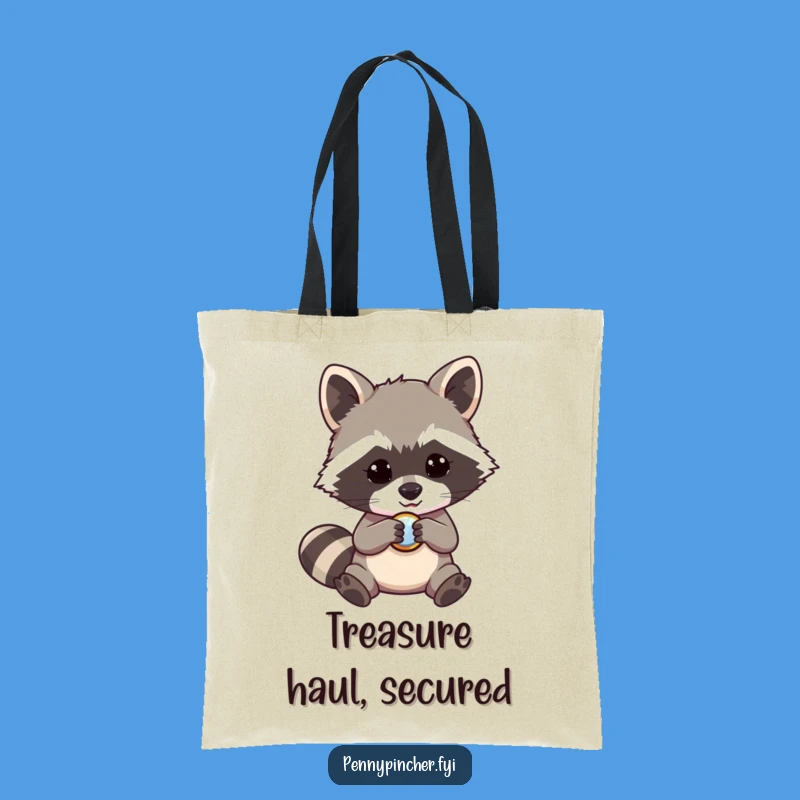 Funny Raccoon Button Collector Tote Bag - Eco-Friendly & Hilarious Gift