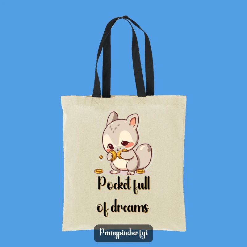 Funny Tote Bag: Mischievous Animal Hiding Coins, The Perfect Humorous Shopping Companion Gift