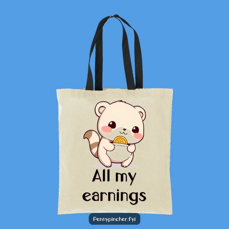 Funny Tote Bag: Relieved Animal Finds Coin, Perfect for Carrying Life's Little Treasures Gift