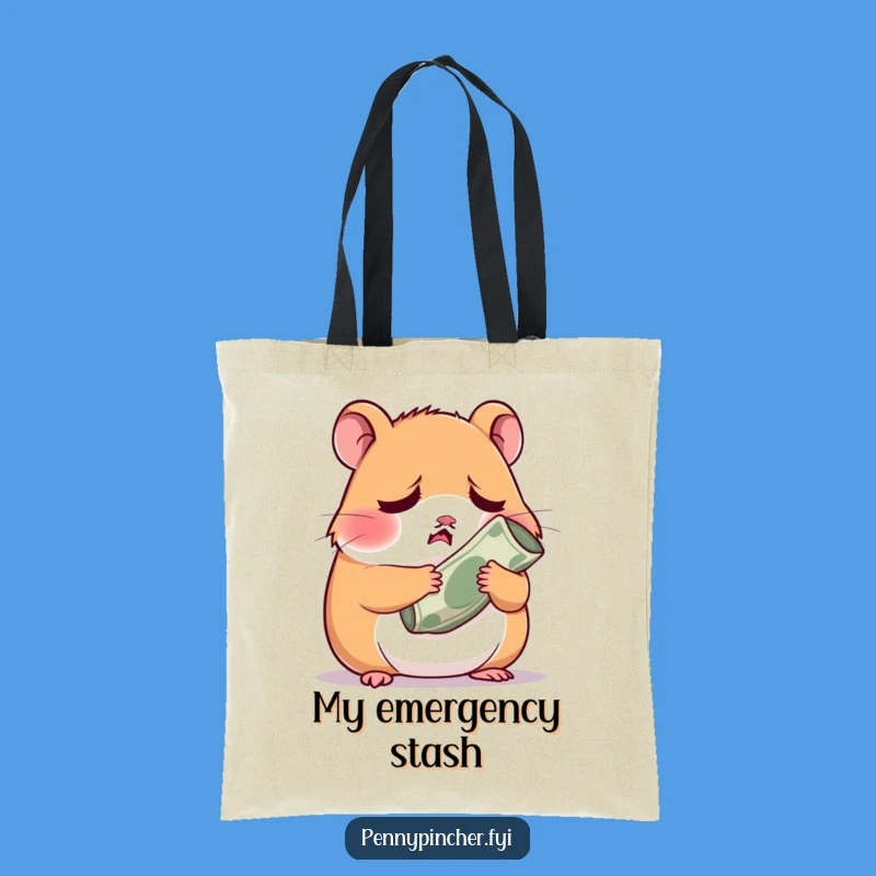 Funny Worried Hamster Tote Bag: Carry Your Cash (or Worries) in Style