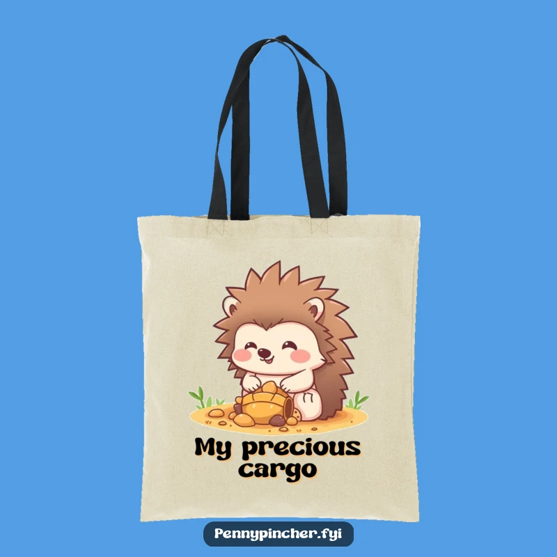 Funny Hedgehog Treasure Tote Bag: Carry Your Finds in Style!