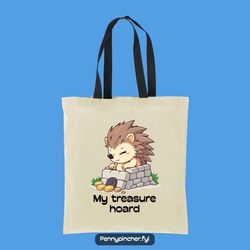 Funny Hedgehog Coin Fortress Tote Bag: Carry Your Treasures with Pride